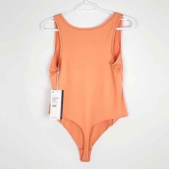 Wundermost Ultra-Soft Nulu Square-Neck Sleeveless Bodysuit Coral Kiss Size Large - Picture 6 of 15